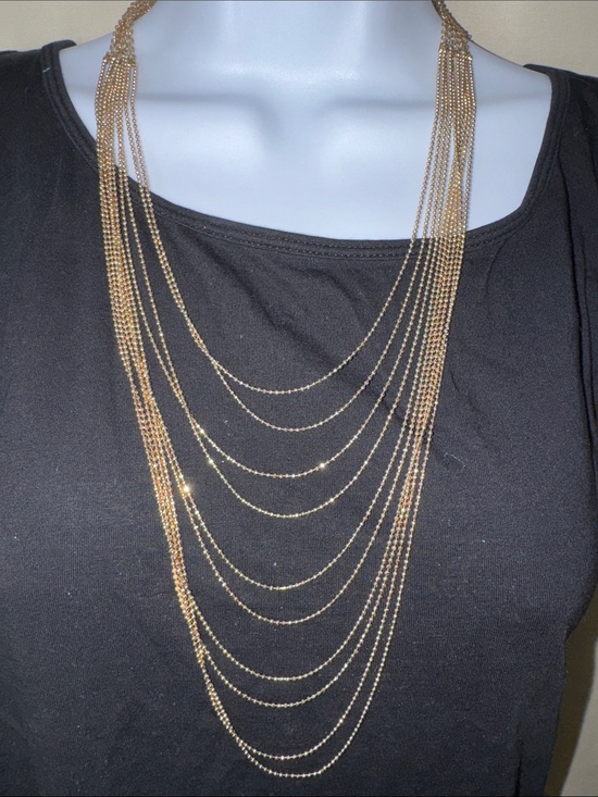 Jewelry - Gold Multi-Layer Statement Necklace - Women Jewelry